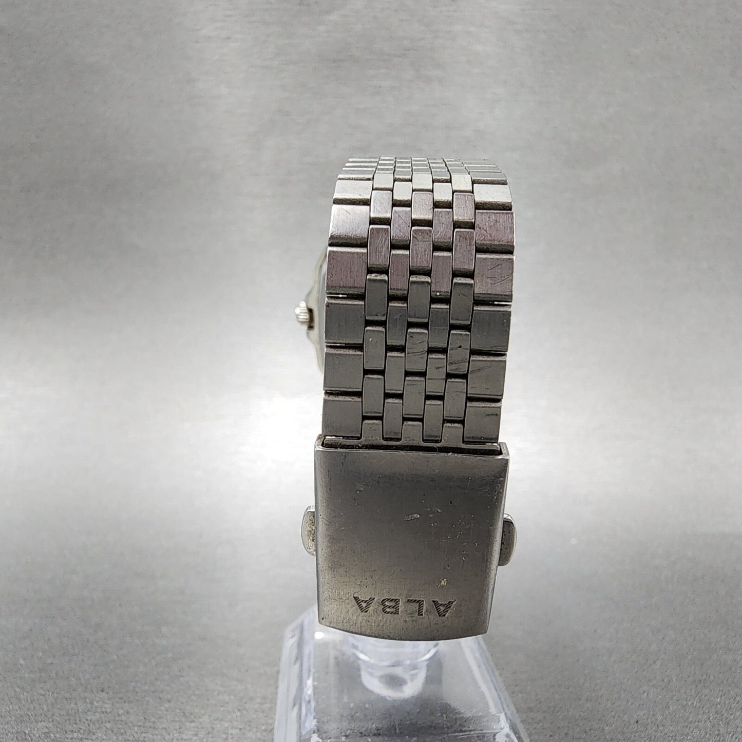 Seiko Alba Watch Men 33mm Silver Dial Silver Tone Daydate 7n33-k003 New Battery