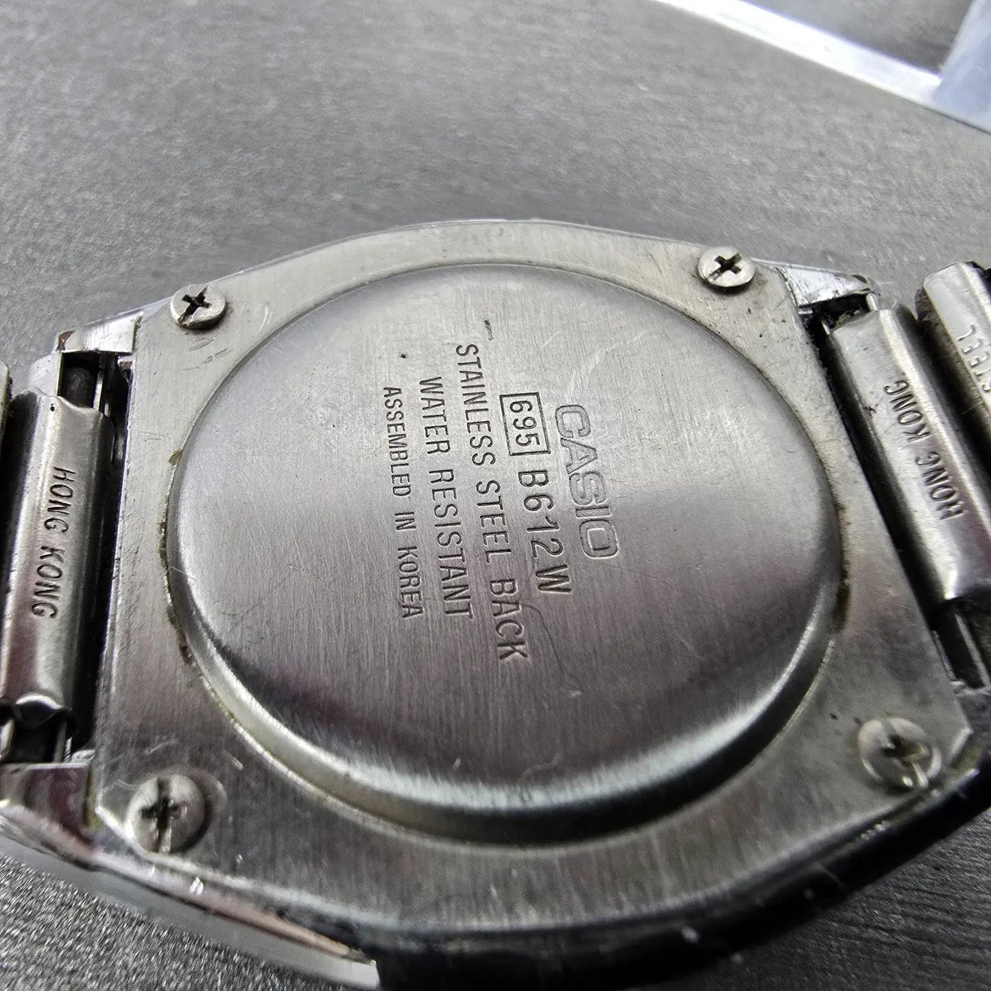 Casio B612W Watch Men 35mm Digital Silver Tone Date Hexagon New Battery VTG LKLK9