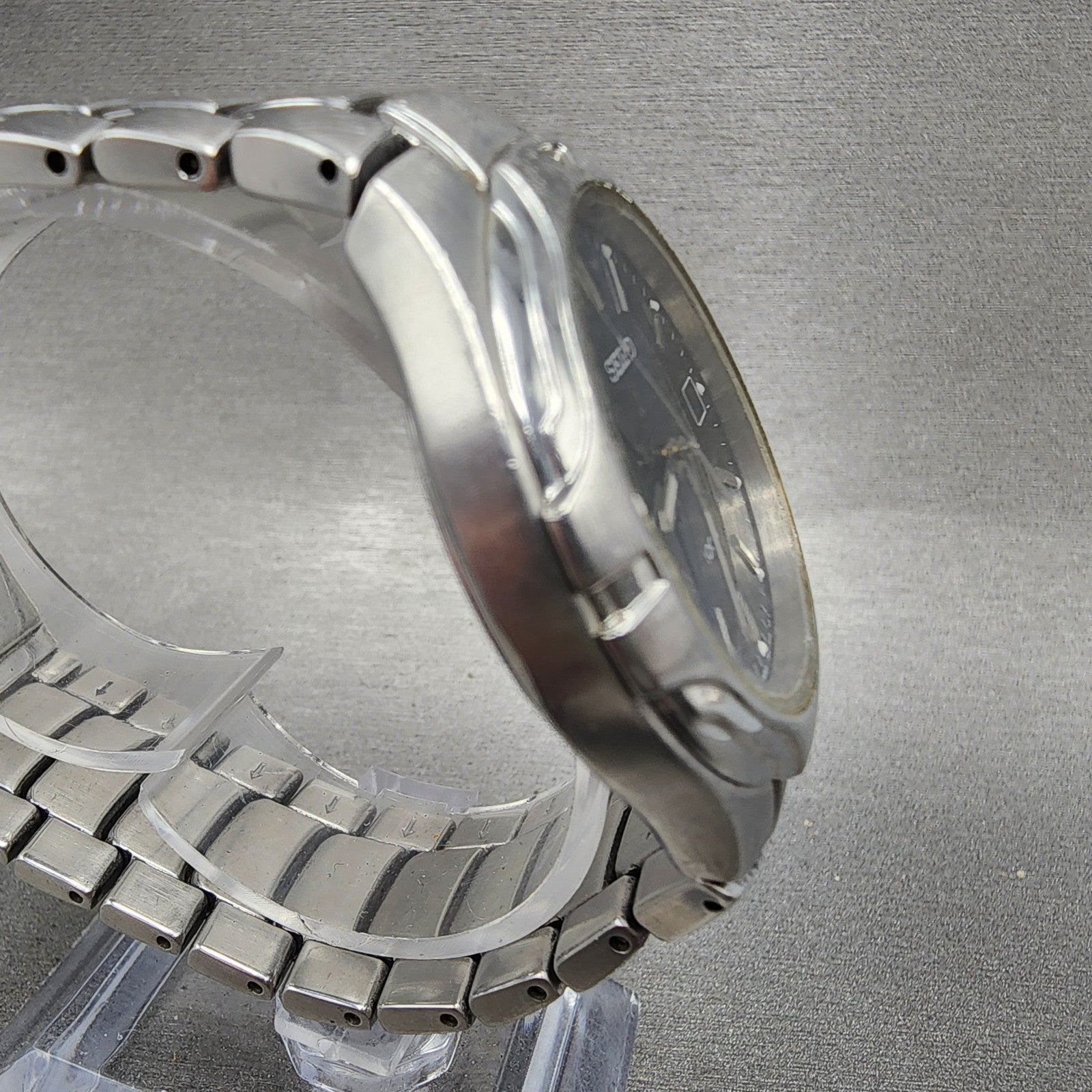 Seiko Watch Men 38mm Blue Dial Silver Tone Date Round 7N427C00 New Bat PARTS!!!4