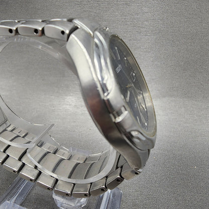 Seiko Watch Men 38mm Blue Dial Silver Tone Date Round 7N427C00 New Bat PARTS!!!4