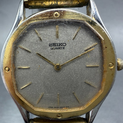Seiko Watch Unisex 32mm Silver Dial Two Tone READ!!! Round 6430-5299 New Battery1