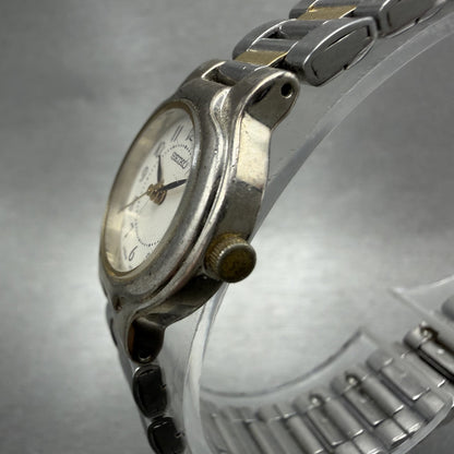 Seiko Watch Women 21mm White Dial Two Tone Round Vintage V4011839 New Battery2