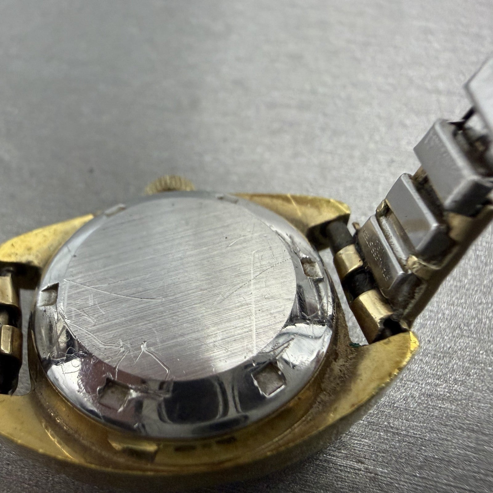 Tissot Seastar Automatic Watch Women 23mm Silver Dial Gold Tone Date PARTS READ!9
