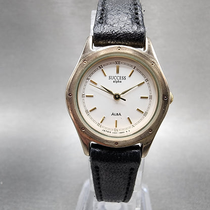 Seiko ALBA Success Watch Women 24mm White Dial Silver Tone V4010350 New Battery0