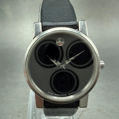 Movado Museum Watch Women 25mm Black Dial Steel Round 84.A1.845 New Battery ACB0