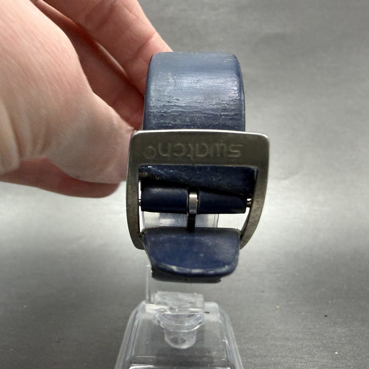 Swatch Irony Inertia Watch Men 37mm Blue Dial Steel Daydate YGS712 New Battery7