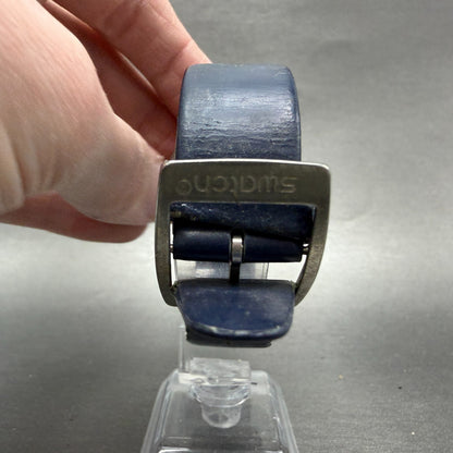 Swatch Irony Inertia Watch Men 37mm Blue Dial Steel Daydate YGS712 New Battery7