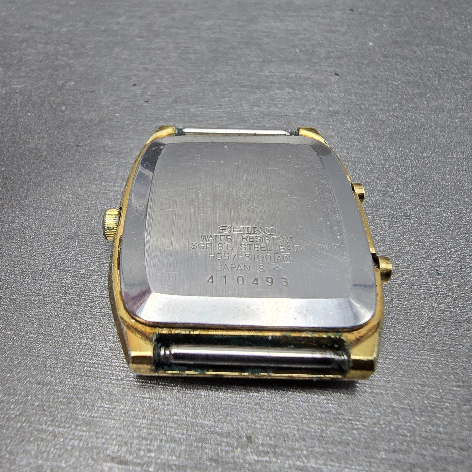 Seiko Analog Digital Watch Men 31mm Champagne Dial Gold Tone H557-5100 PARTS8