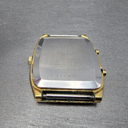 Seiko Analog Digital Watch Men 31mm Champagne Dial Gold Tone H557-5100 PARTS8