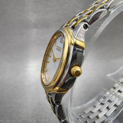 Citizen EcoDrive Watch Women 17mm MOP Dial Two Tone Oval B020H23923 Runs2