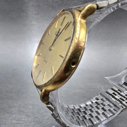 Longines Watch Men 32mm Gold Dial  Gold Tone Round 6799 VTG Caliber L150.4 PARTs3