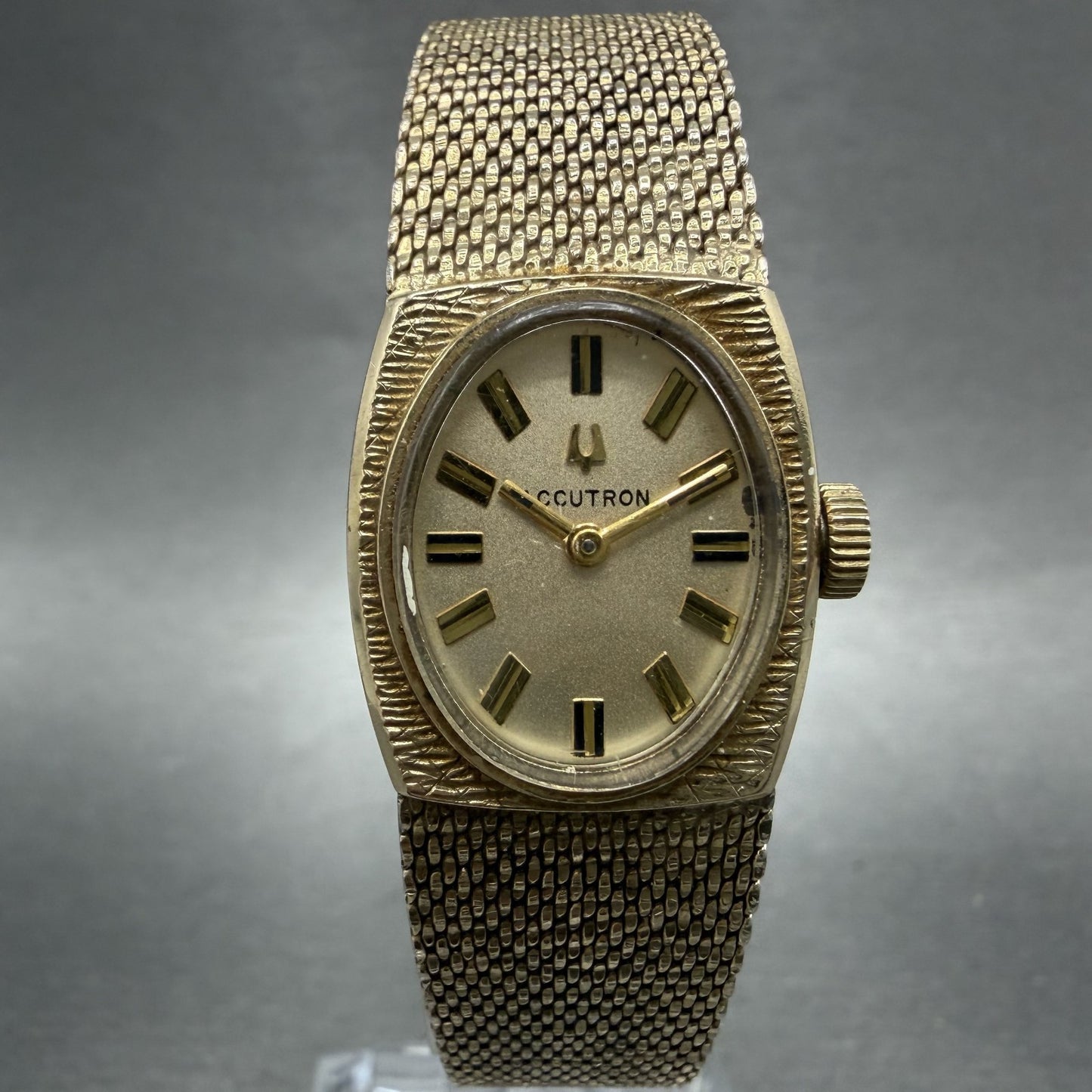 Bulova Accutron Watch Women 19mm Gold Dial Gold Filled Rectangle PARTS VTG0