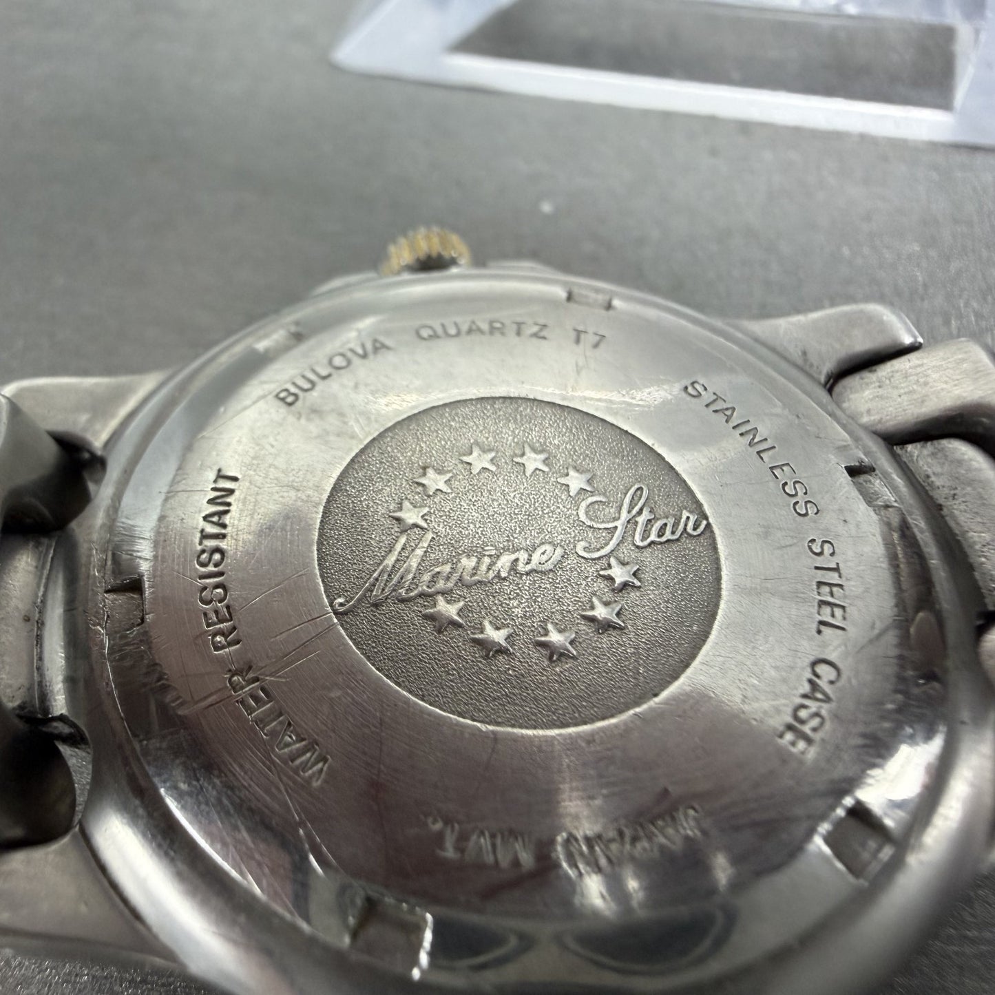 Bulova Marine Star Watch Men 37mm White Dial Two Tone Daydate Round New Battery9