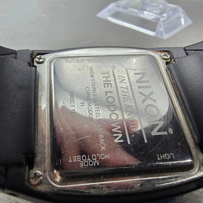 Nixon Lodown Watch Men 41mm Black Blue Digital Rectangle RUSTED!!! PARTS10
