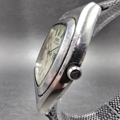 Seiko King Quartz Watch Men 34mm White Dial Silver Daydate 5856-5010 PARTS3