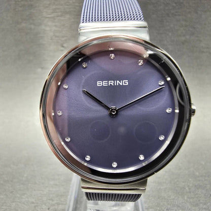 Bering Classic Watch Women 31mm Purple Dial Silver Purple Mesh Band Round Works21