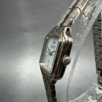 Citizen CQ Watch Women 13mm Silver Dial Silver Tone Rectangle New Battery ABC2