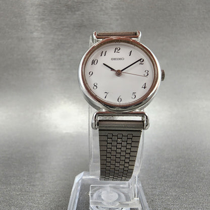 Seiko Watch Women 22mm White Dial Silver Tone Round 4N21-0052 New Battery