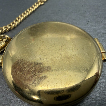Seiko Alba Success Pocket Watch Men 42mm White Dial Gold Tone V701-0A10 New Batt6