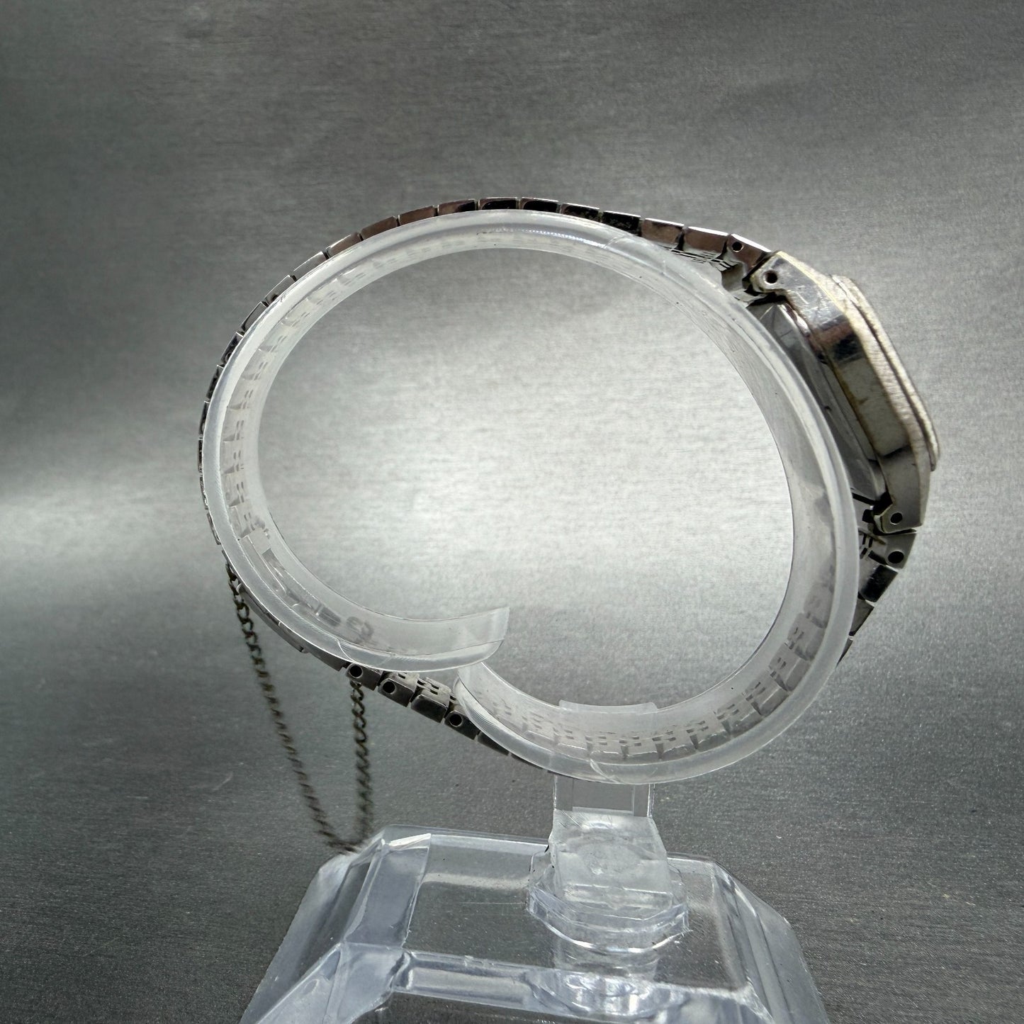 Seiko Tank Watch Women 20mm Silver Dial Silver Tone Manual 1120-3120 Runs8