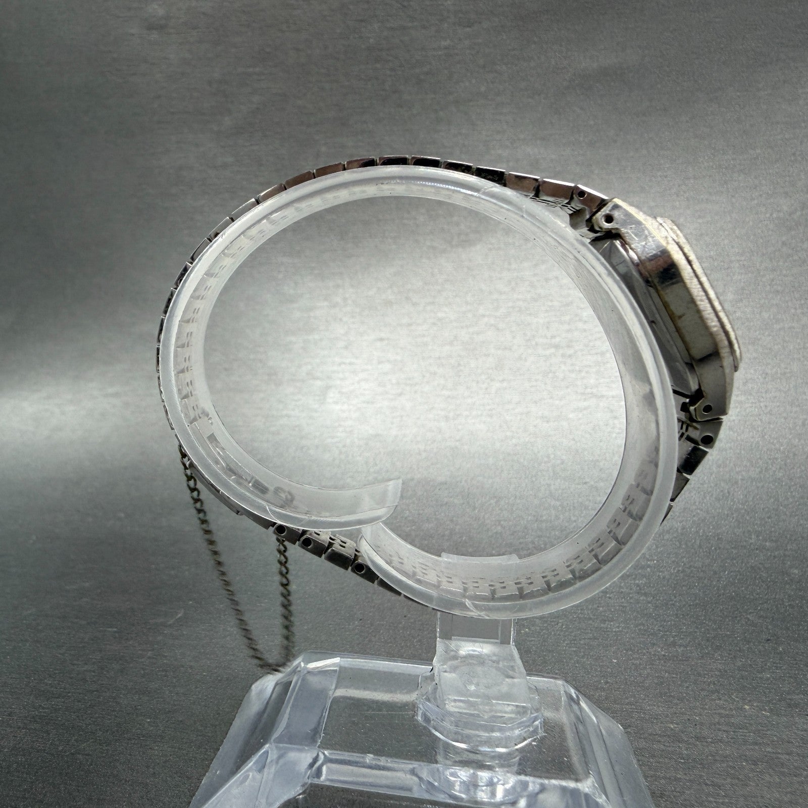 Seiko Tank Watch Women 20mm Silver Dial Silver Tone Manual 1120-3120 Runs8