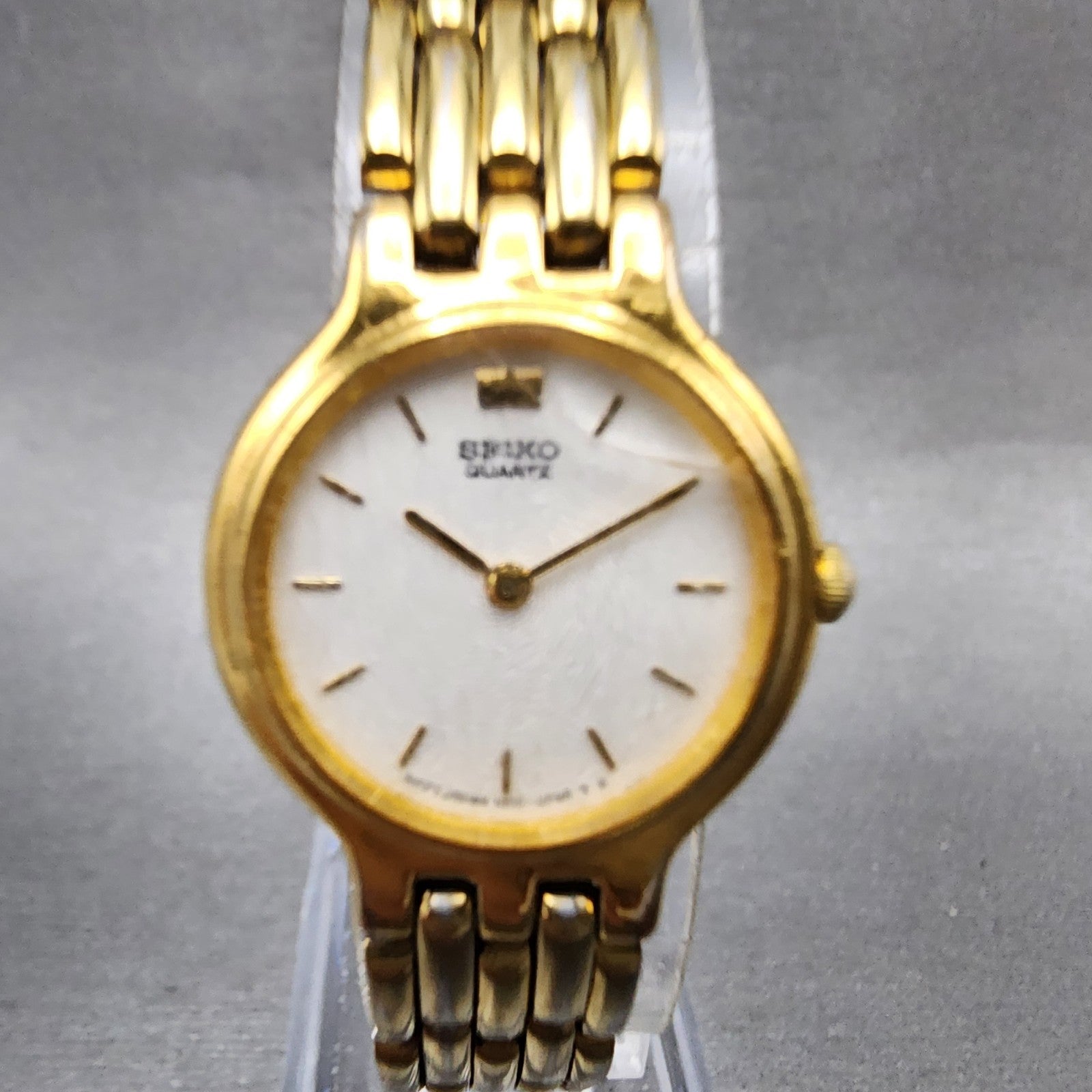 Seiko Watch Women 22mm White Dial Gold Tone Round 1n000a99 New Battery1