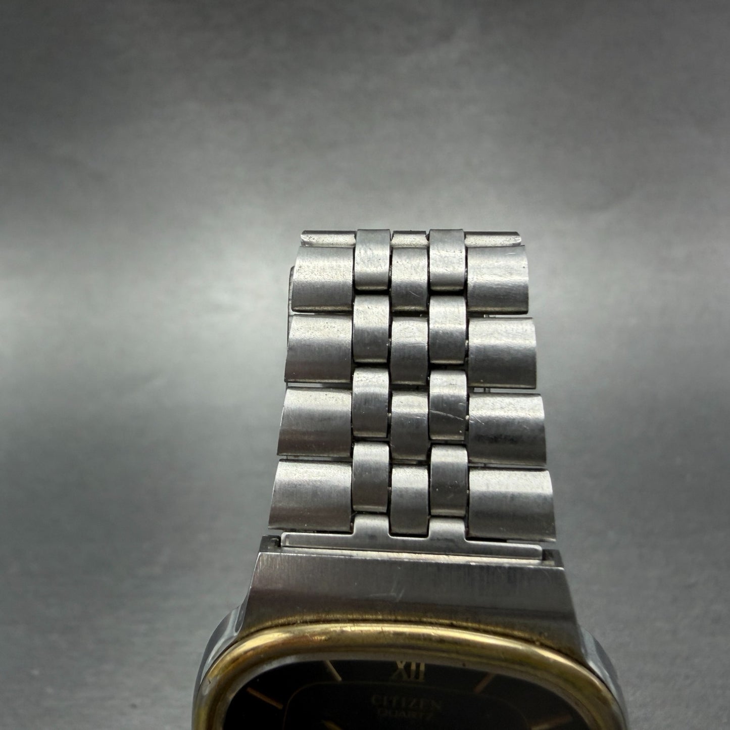 Citizen CQ Watch Men 32mm Brown Dial Two Tone Rectangle 1230-214528 New Battery4