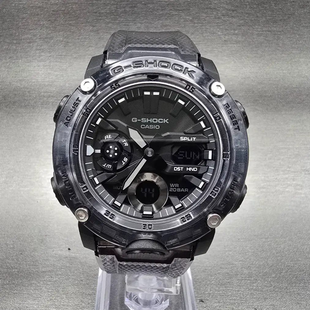Casio G-Shock GA-2000 Watch Men 48mm Black Dial Black Chrono Alarm New Battery0
