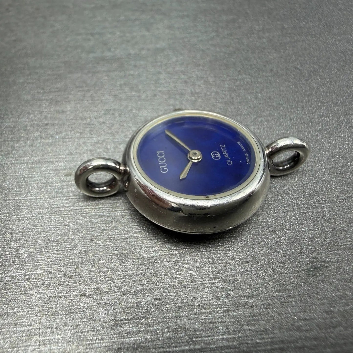 Gucci Watch Women 20mm Blue Dial Sterling Silver Round 2900 New Battery Vintage3