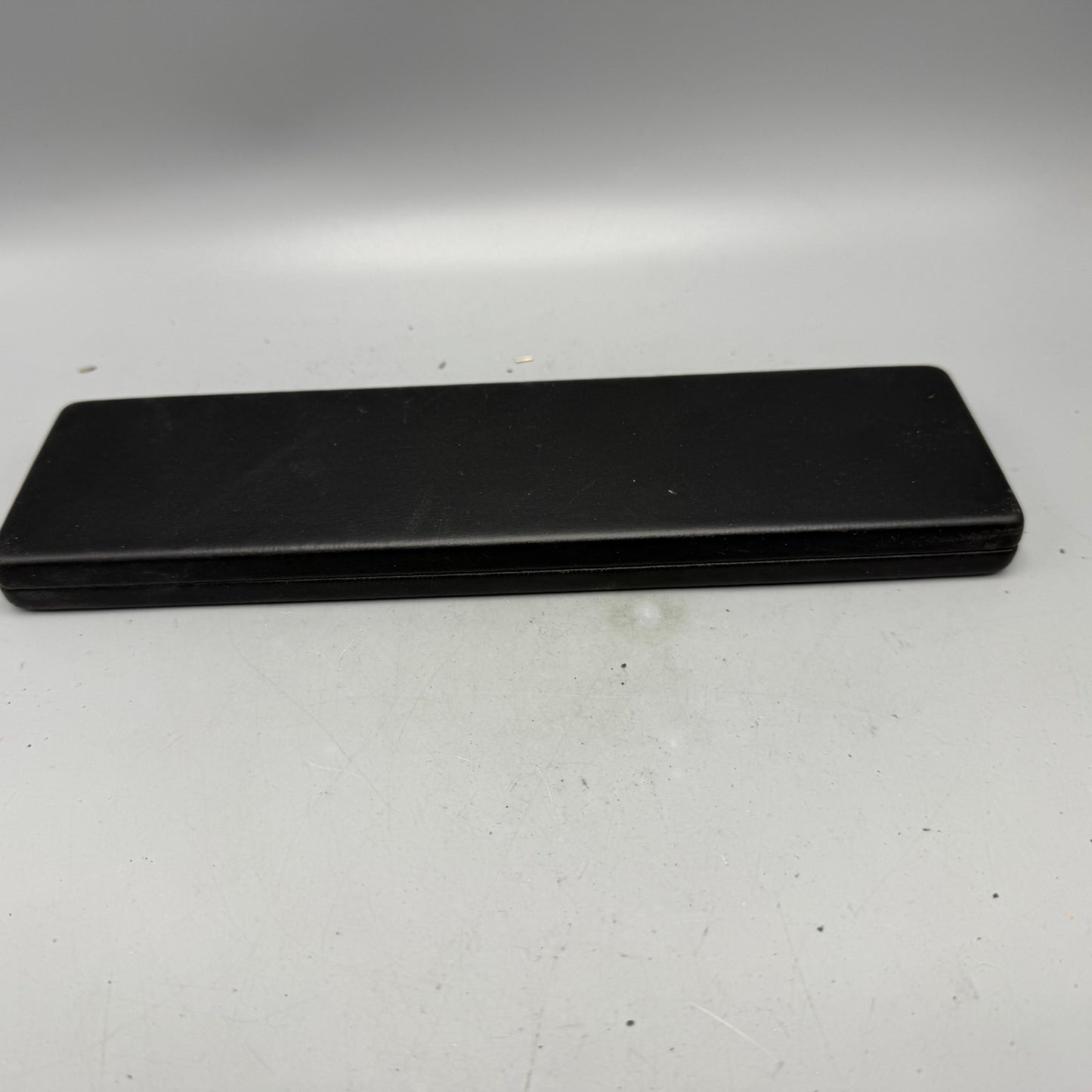 Movado Presentation Watch Box Case Black Faux Leather Gold Rectangle 1990s 80s5