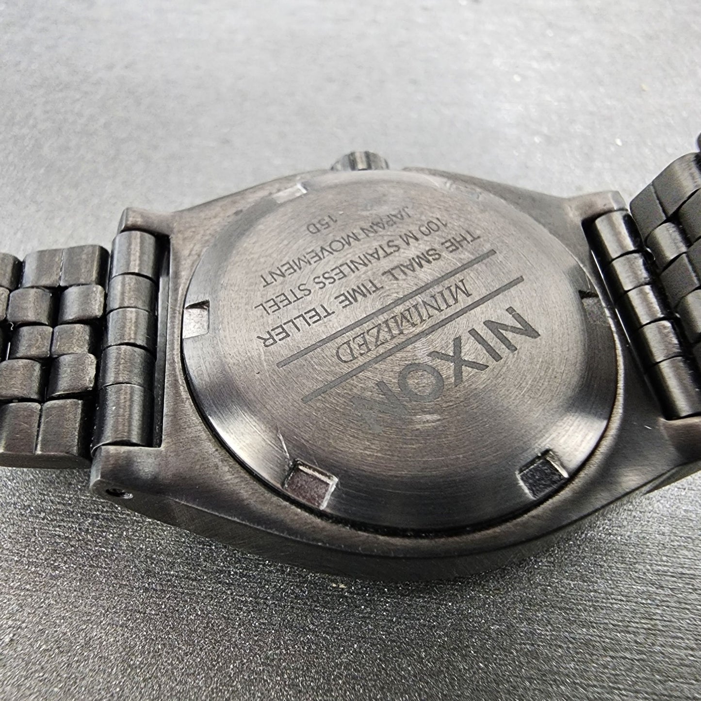 Nixon Time Teller Watch Women 27mm Blue Dial Black Tone Round New Battery9