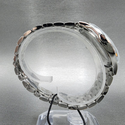 Bulova Sutton Watch Women 36mm Mop Dial Steel Diamonds Date Round 96P2208