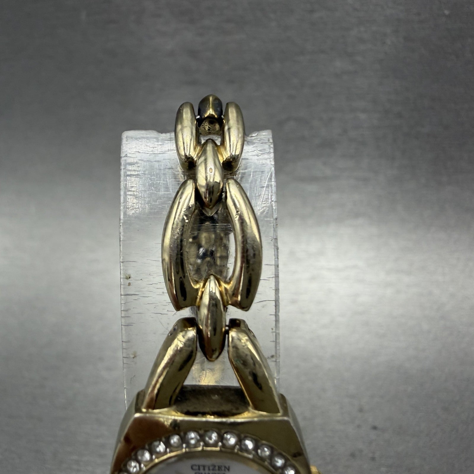 Citizen Watch Women 19mm White Dial Gold Tone Crystals 5920-S021103 New Battery4