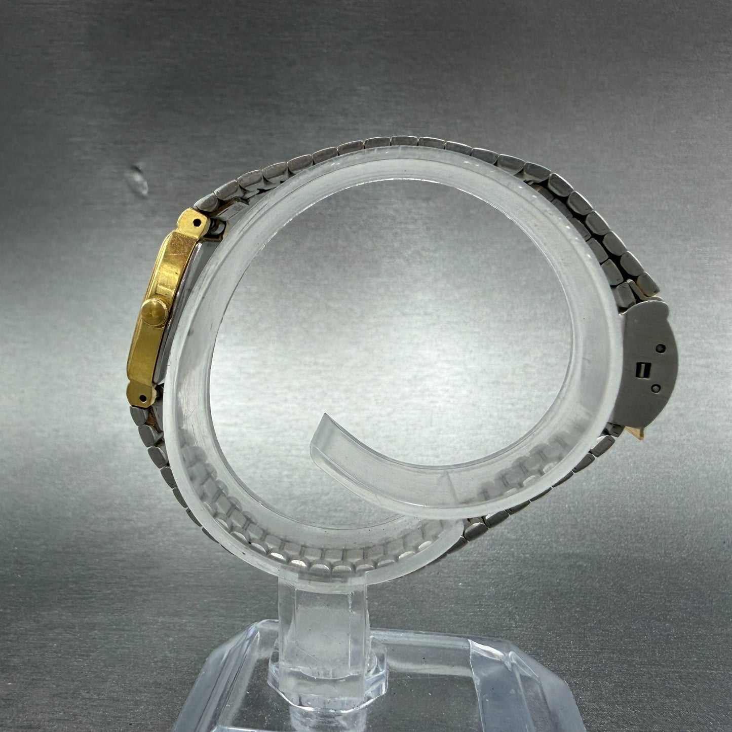 Seiko Tank Watch Women 16mm Champagne Dial Gold Tone 2C20-5969 New Battery6