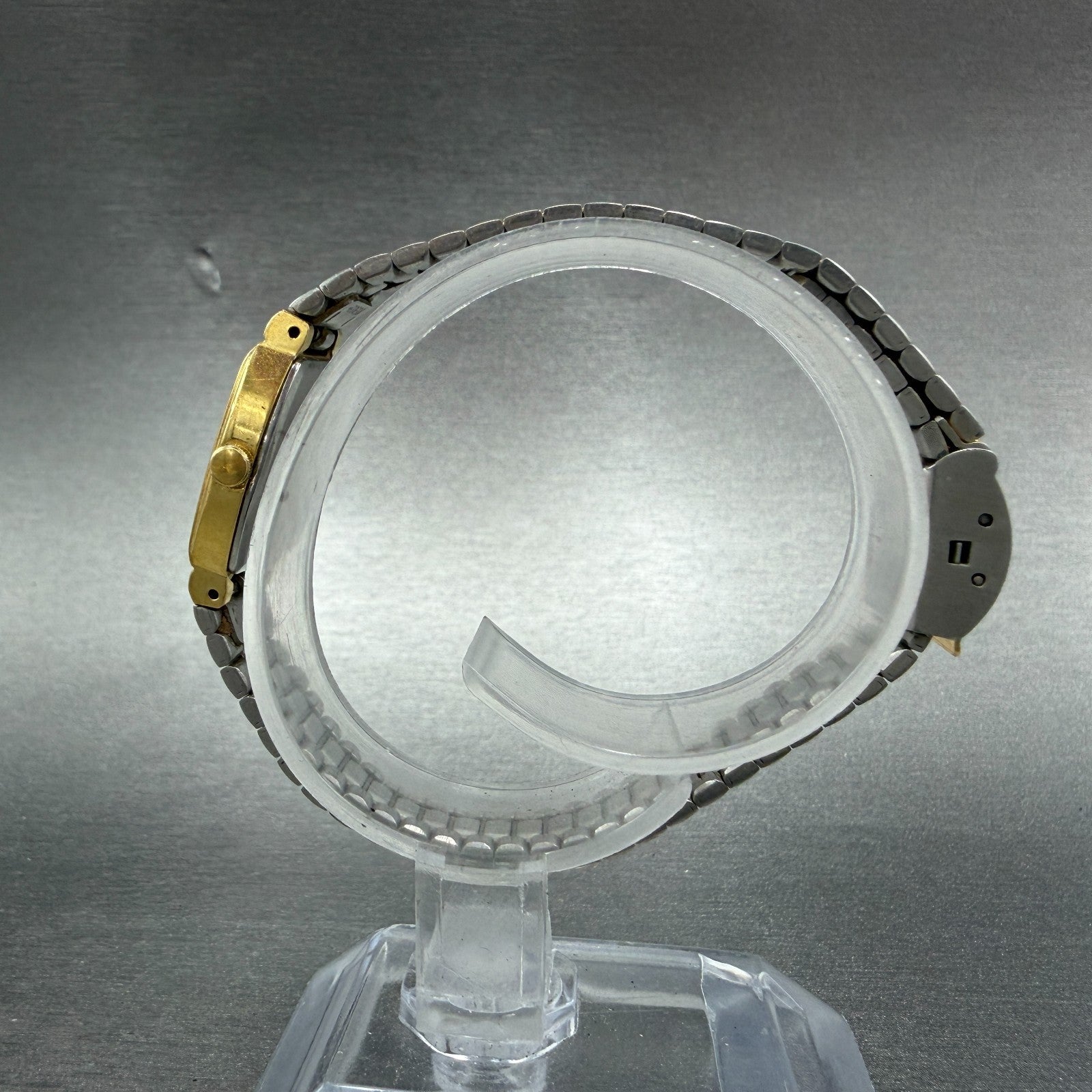 Seiko Tank Watch Women 16mm Champagne Dial Gold Tone 2C20-5969 New Battery6