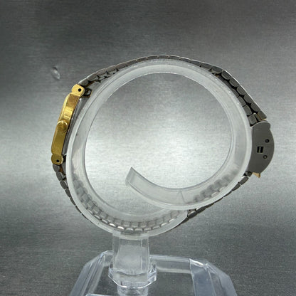Seiko Tank Watch Women 16mm Champagne Dial Gold Tone 2C20-5969 New Battery6