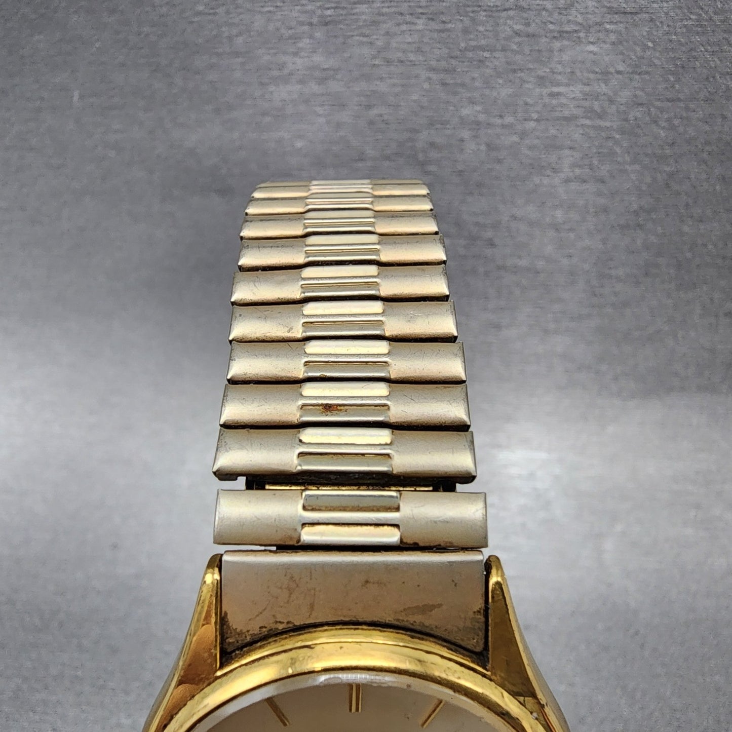 Seiko Watch Men 34mm Champagne Dial Gold Tone Daydate Round New Battery B4564