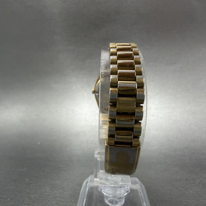 Seiko SQ Watch Women 24mm Gold Dial Gold Tone Daydate 24mm Round New Battery ABI7