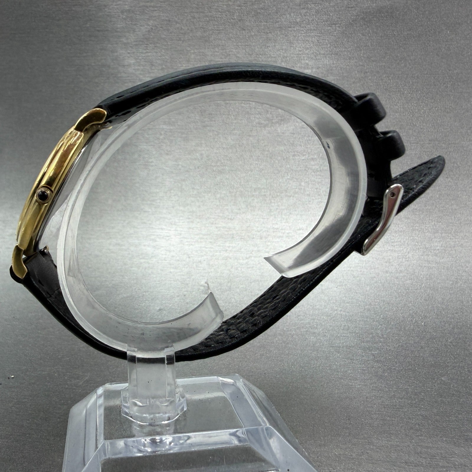 Movado Watch Men 34mm Black Dial Gold Tone Round 87-E4-0885 New Battery VTG BG6
