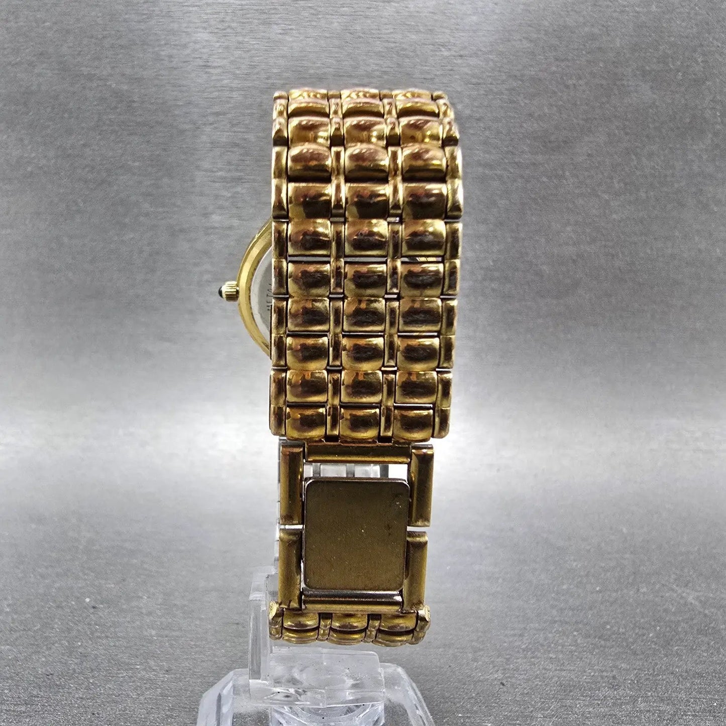 Jules Jurgenson Watch Unisex 30mm Gold Dial Gold Tone Round 6699 New Battery7