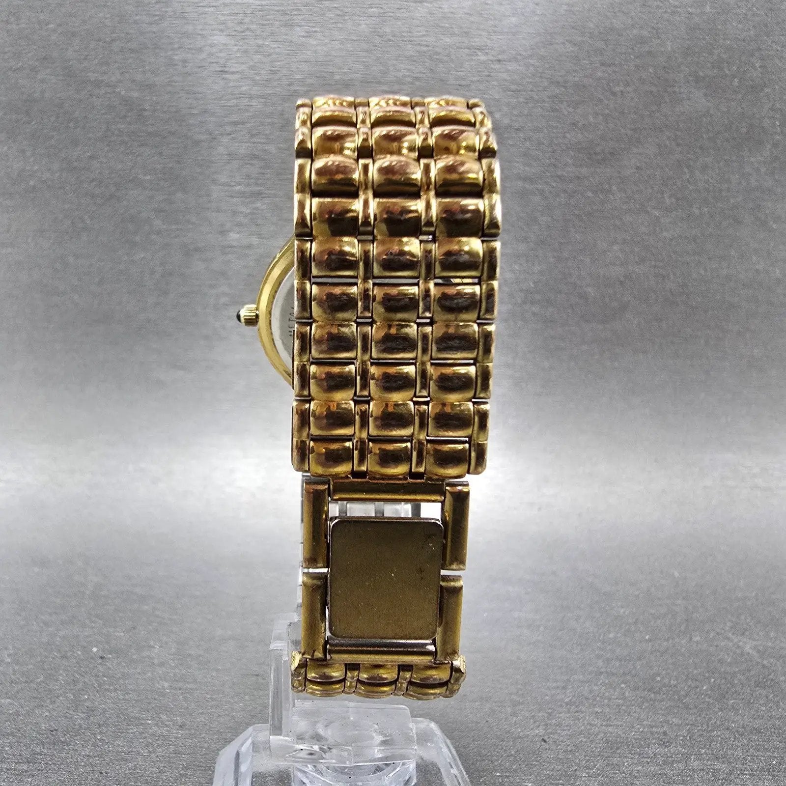 Jules Jurgenson Watch Unisex 30mm Gold Dial Gold Tone Round 6699 New Battery7