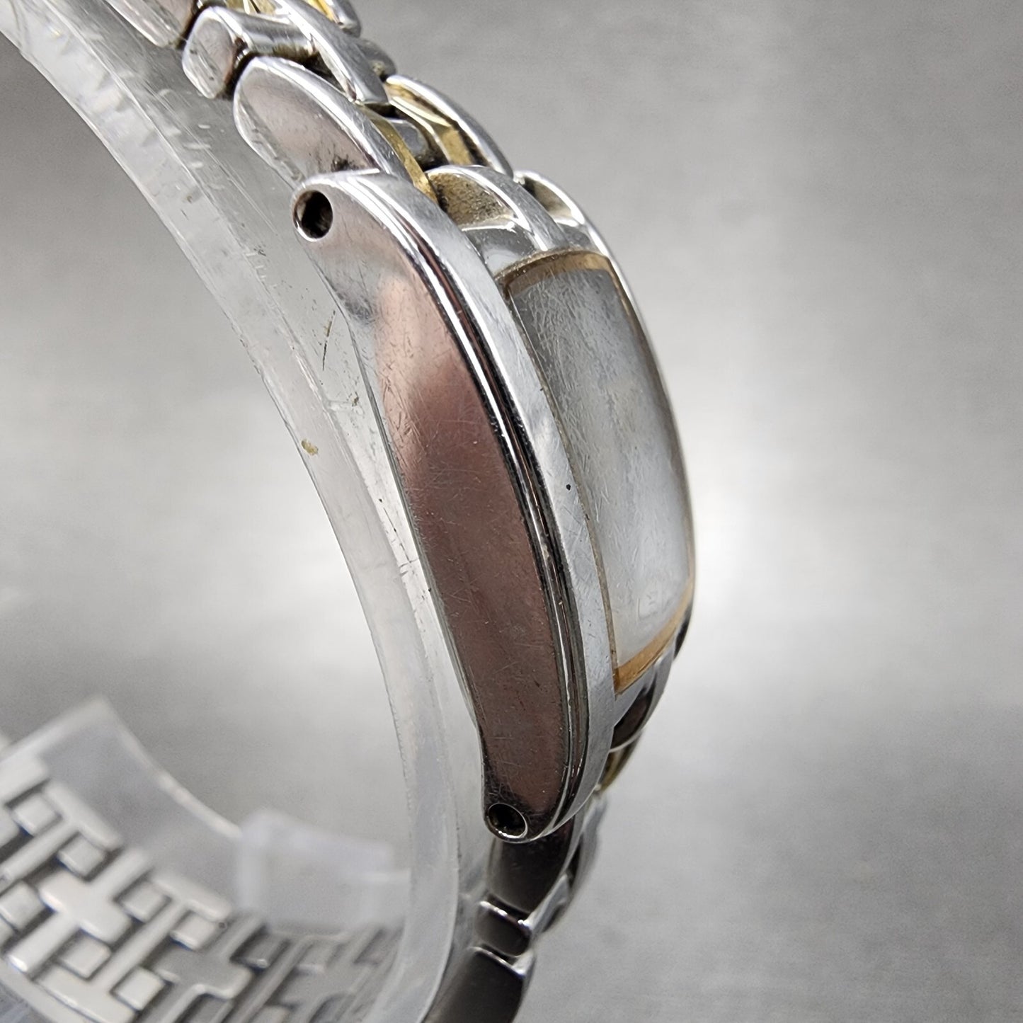 Citizen EcoDrive Tank Watch Women 15mm White Dial Two Tone G620S028566 Runs3