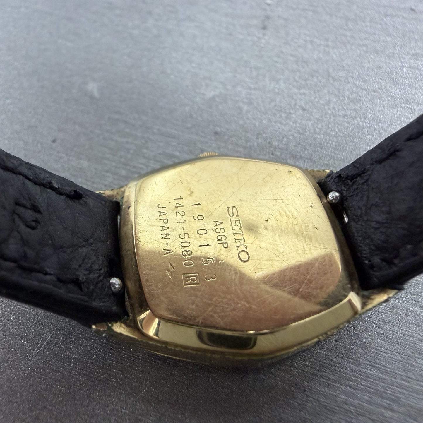 Seiko Watch Women 21mm Gold Dial Gold Plated Hexagon 14215080 New Battery9