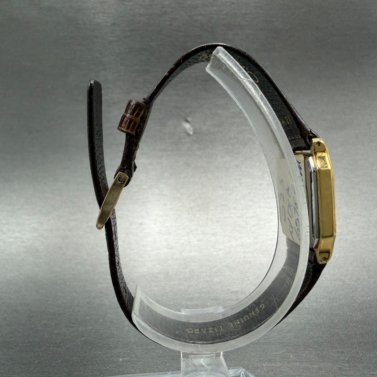 Seiko Watch Women 18mm Brown Dial Gold Tone Octagon 2C20-5509 New Battery NOS8