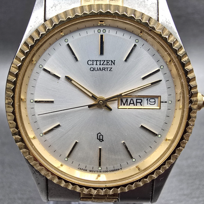 Citizen CQ President Watch Men 35mm Silver Dial Daydate 1102-R12535 New Battery1
