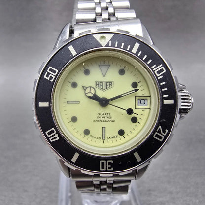 Heuer Professional 1000 Dive Watch Women 28mm Luminous Dial Steel Date New batt0