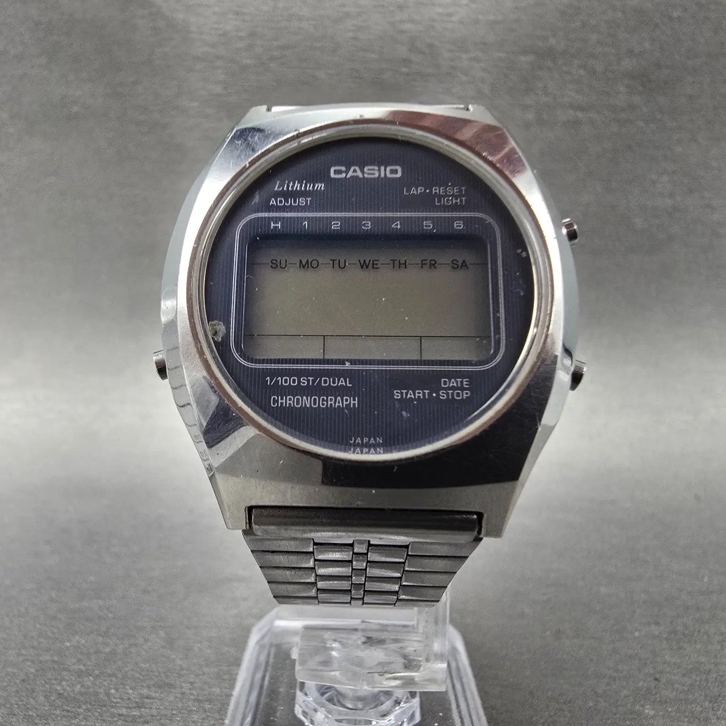 Casio Watch Men 34mm Silver & Blue Digital Watch Alarm Chronograph 95QR-31 PARTS6