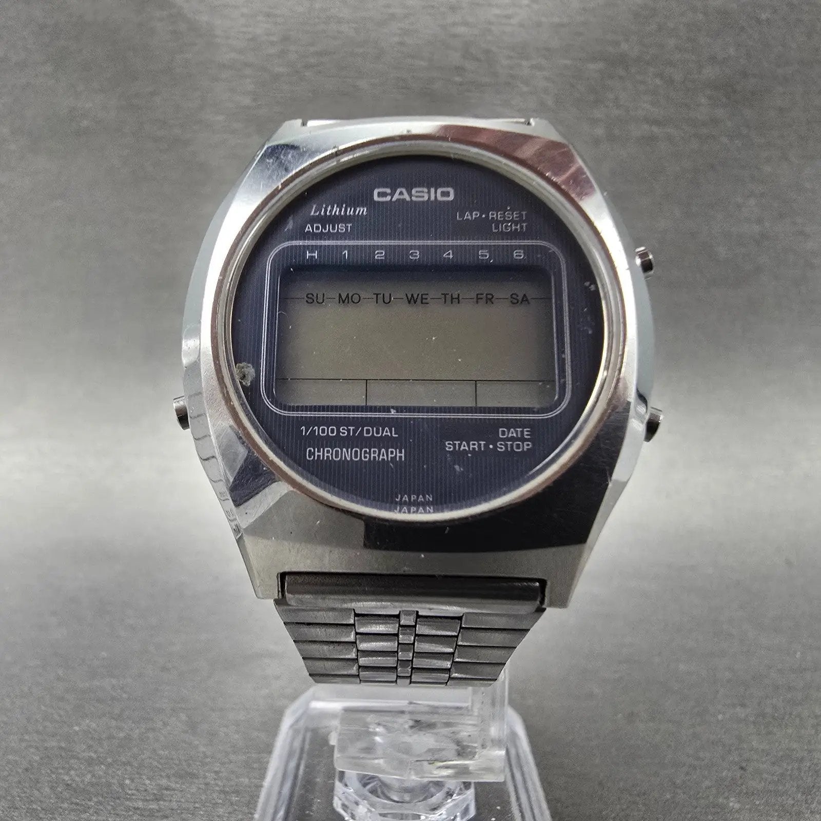 Casio Watch Men 34mm Silver & Blue Digital Watch Alarm Chronograph 95QR-31 PARTS6