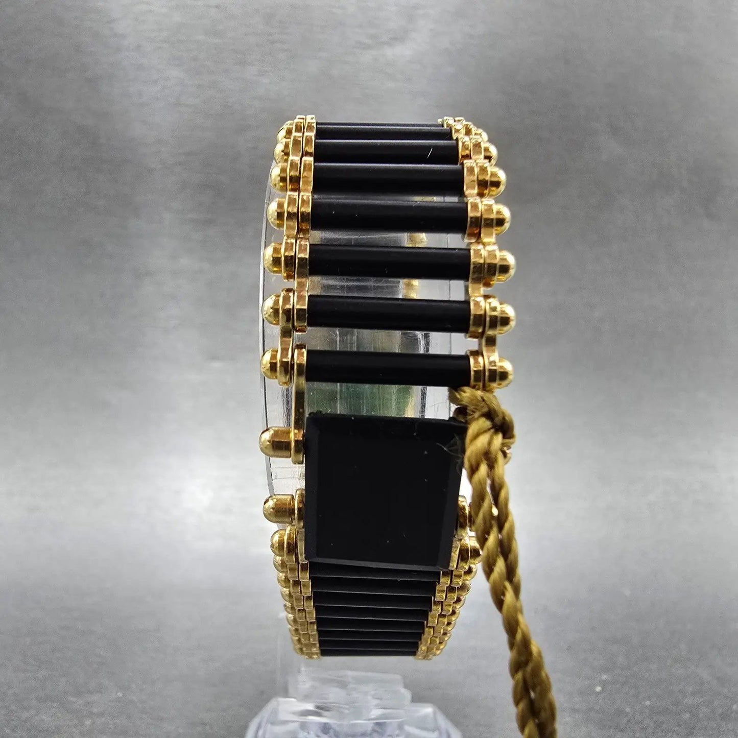 Citizen CQ Tank Watch Men 25mm Black Dial Black & Gold Tone 3620-895550 New Batt7