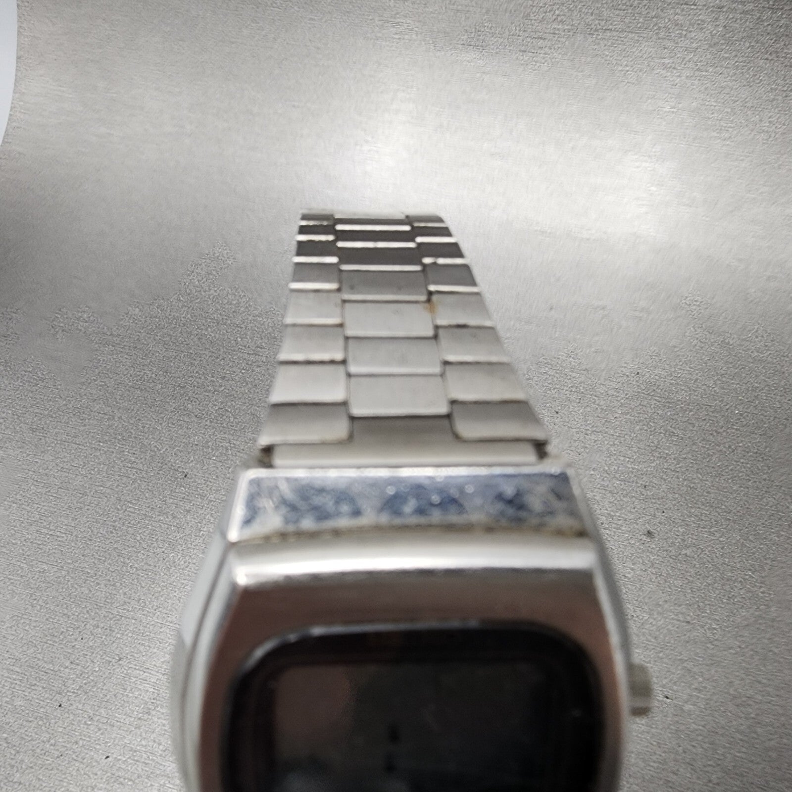 VTG Seiko Digital Watch Men 36mm Digital Steel 05335023 Rectangle PARTS5